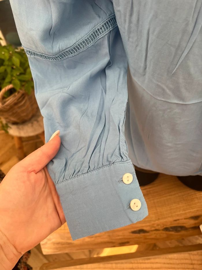 Chemise chemiser so sweet bleu clair taille M 38 femme broderies - photo numéro 5