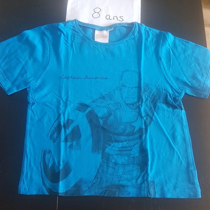 T-shirt mc capitaine america 8 ans