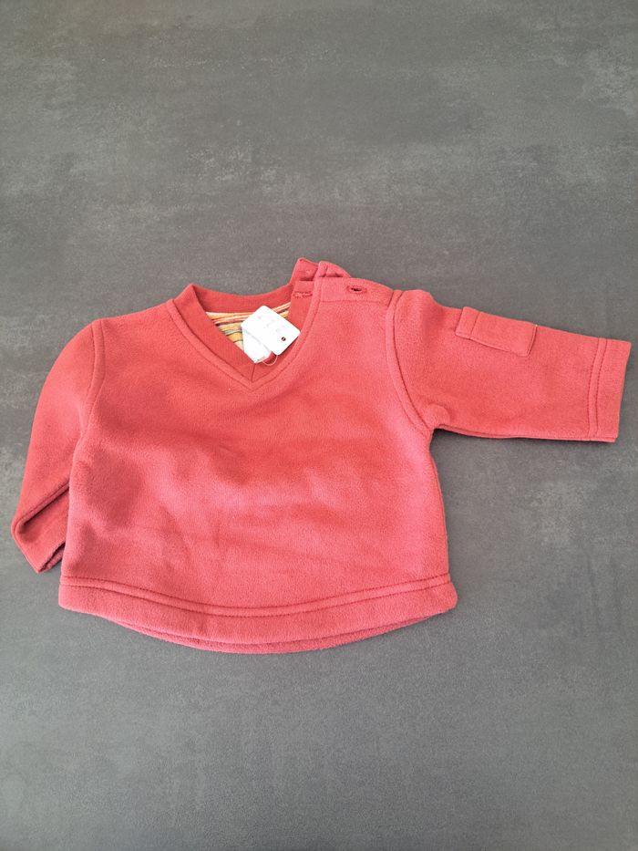Pull polaire rose 6m