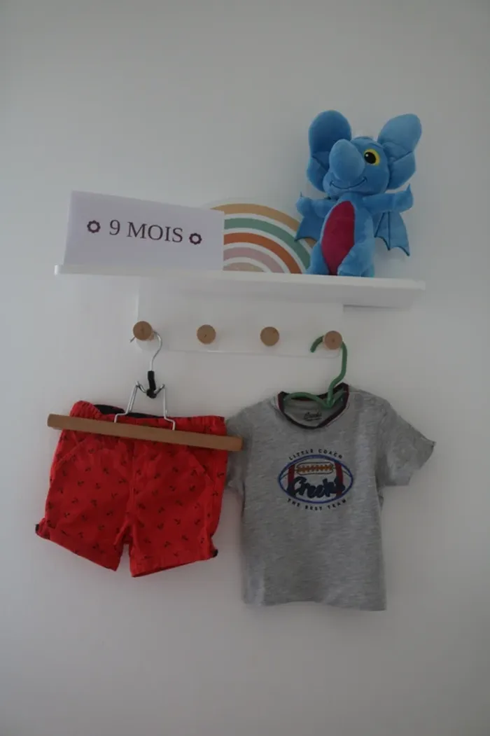 Ensemble haut Creeks et short Kiabi 9 mois
