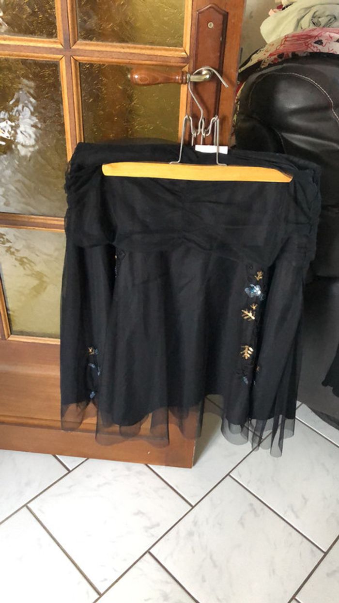 Jupe tulle noire et strass Bleu Bonheur - photo numéro 2