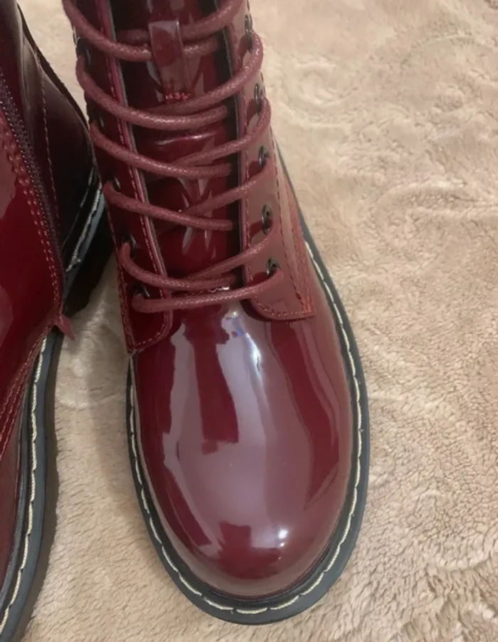 Bottines motard bordeaux vernis 🍭🍭 - photo numéro 6