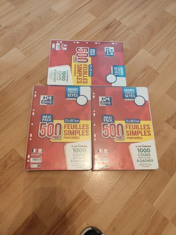 Lot de 1500 feuilles simples oxford