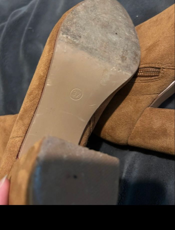 Bottes marron matière daim - photo numéro 6