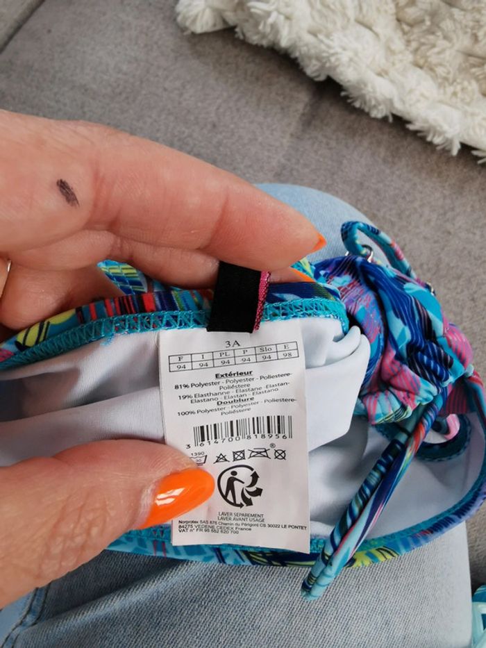 Maillot de bain 2 pièces bikini Longboard bleu et violet taille 3 ans - photo numéro 3