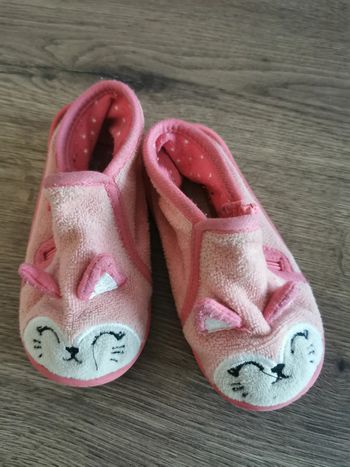 Chaussons chat rose taille 22