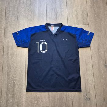 Maillot de foot France bleu marine. Garçon 10 ans.