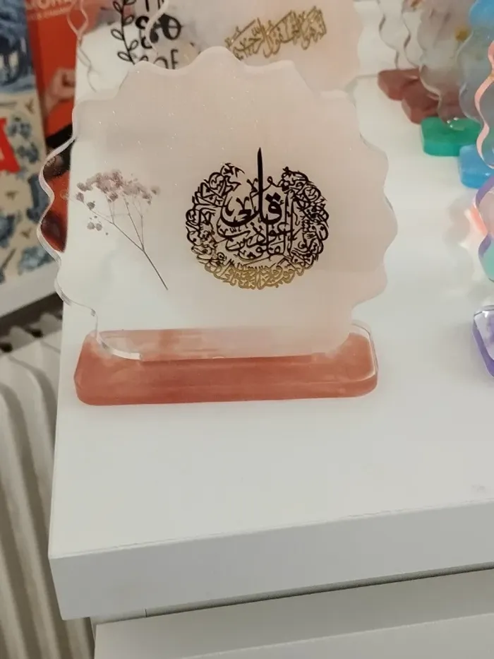 idée cadeau ornement bureau coiffeuse couvre tasse en résine abr012