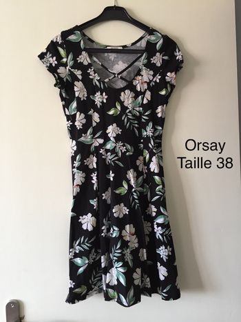 Robe noire à fleurs Orsay Taille 38
