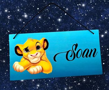 Plaque de porte personnalisée roi lion