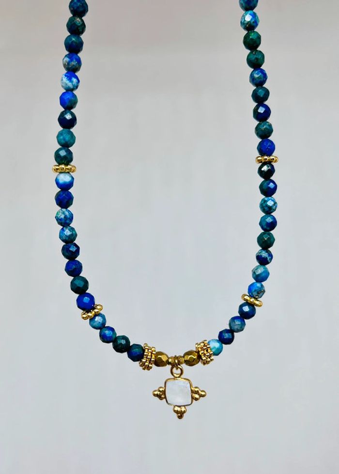 Collier Chrysocolle et Pierre de Lune
