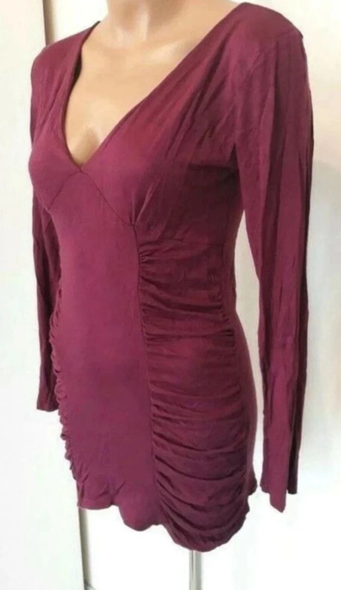 Beau pull/ T-shirt forme tunique mauve taille unique 36 - photo numéro 2