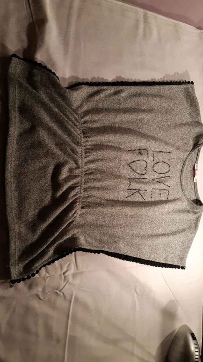 T-shirt gris Gémo pour fille en taille 12 ans. - photo numéro 6