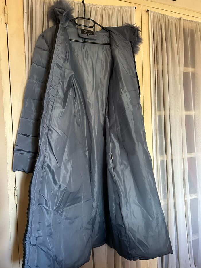 Manteau long doudoune très bon état bleu - photo numéro 2