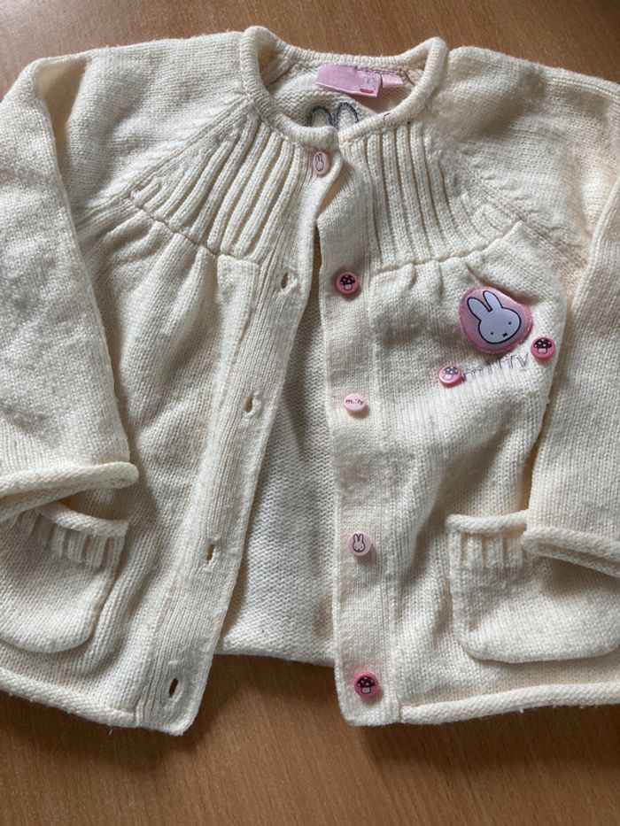 Gilet à boutons blanc taille 12mois - photo numéro 3