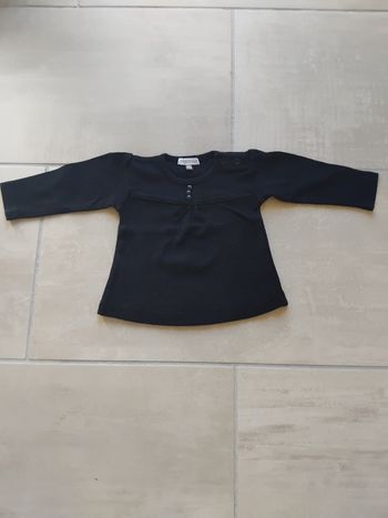 T shirt manches longues noir bébé fille 9 mois