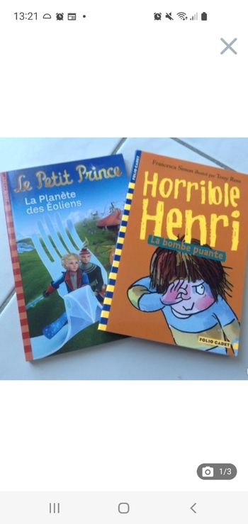 2 livres Folio Cadet (Petit Prince -Horrible Henri)