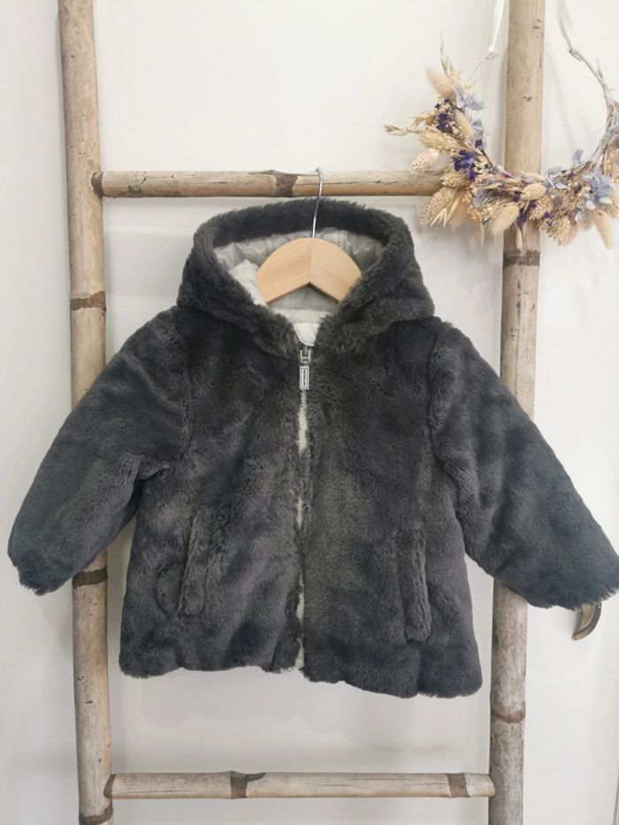 🌺Très beau Manteau Verbaudet 12mois Neuf doudoune polaire reversible piloupilou 12mois