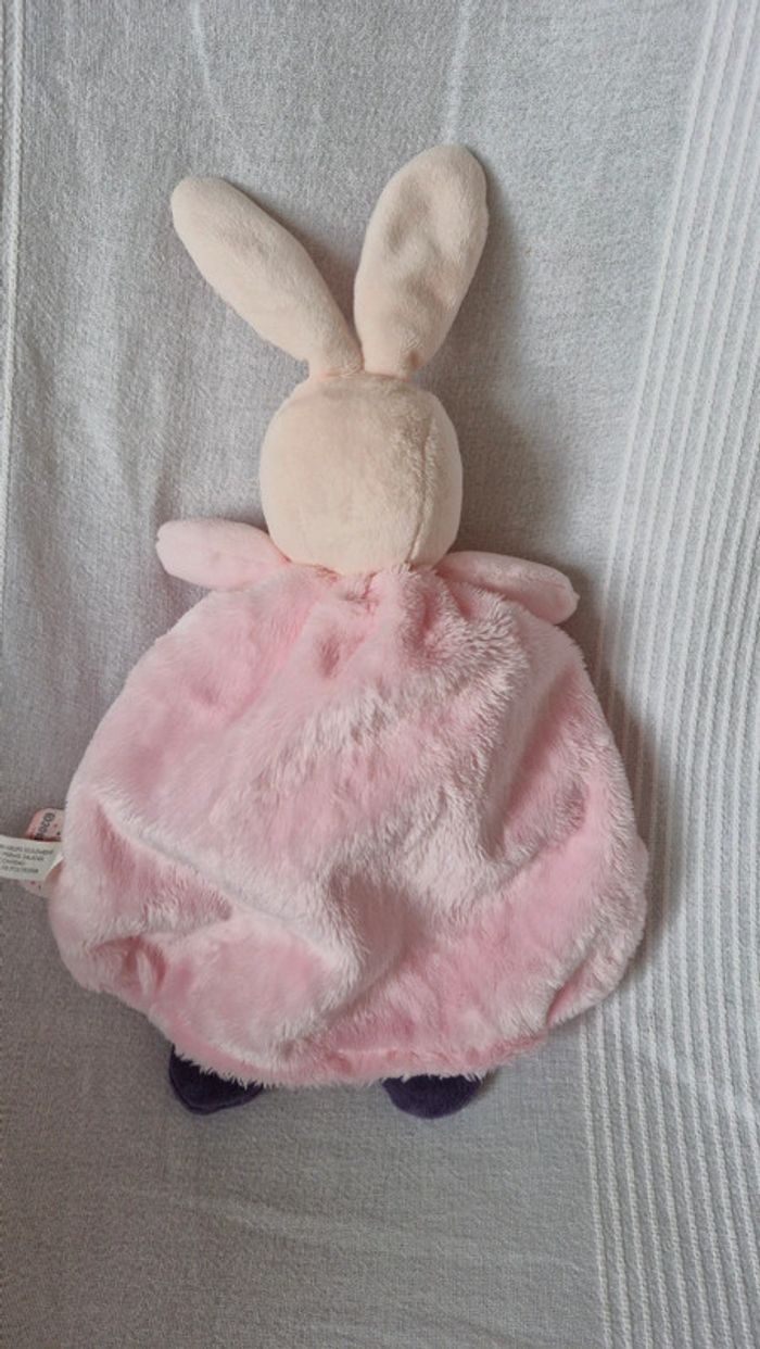 Doudou plat marionnette lapin rose Kaloo - photo numéro 2