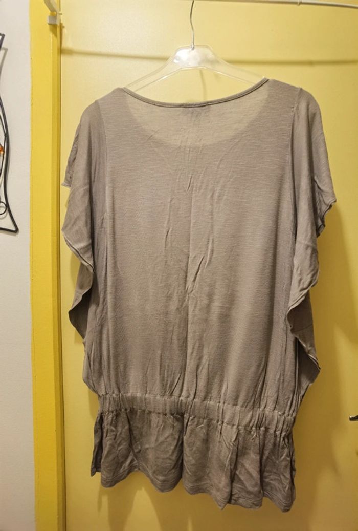 T-shirt gris manche chauve-souris - photo numéro 6