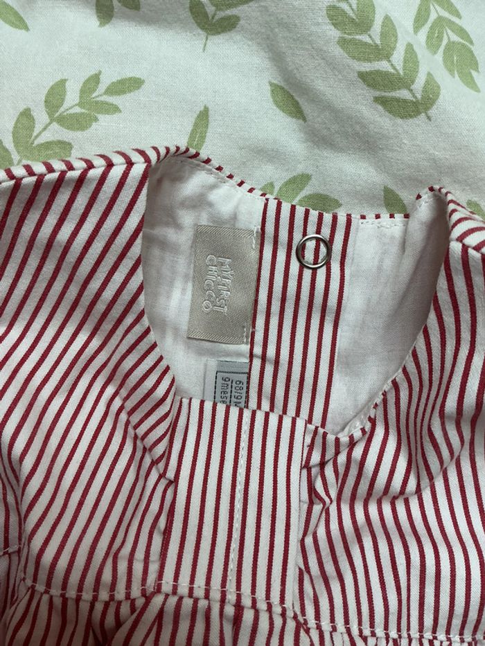 robe manches courtes rayé rouge avec doublure 9 mois chicco - photo numéro 4
