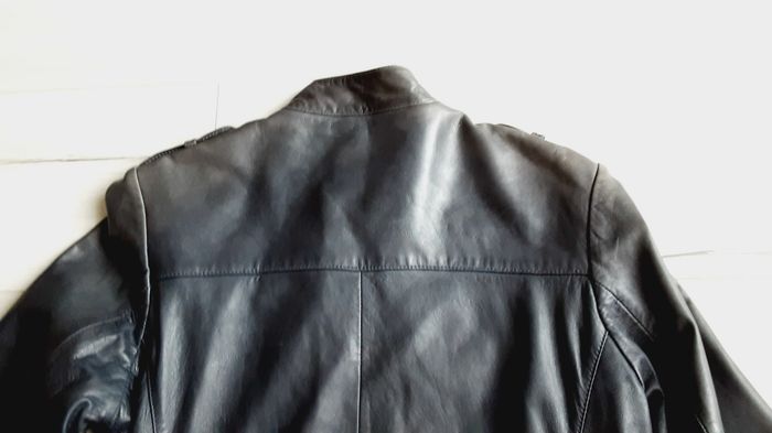 Vêtement femme veste blouson en cuir bleu gris Kookaï taille 38 - photo numéro 7