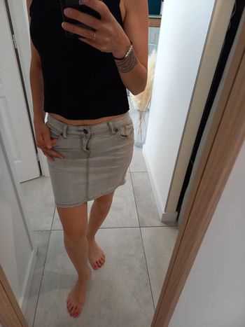 Jupe en jean gris clair