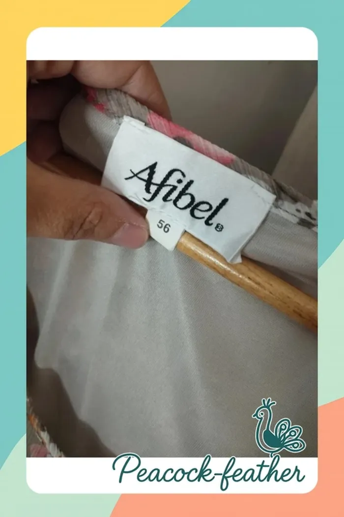 Robe beige fleurie afibel 56 neuve - photo numéro 6