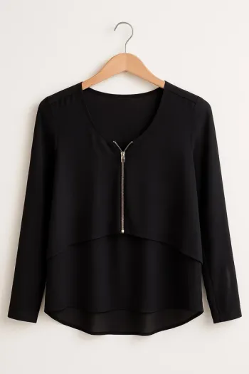 Top noir chic Bershka – Taille 36 – Élégance et légèreté !