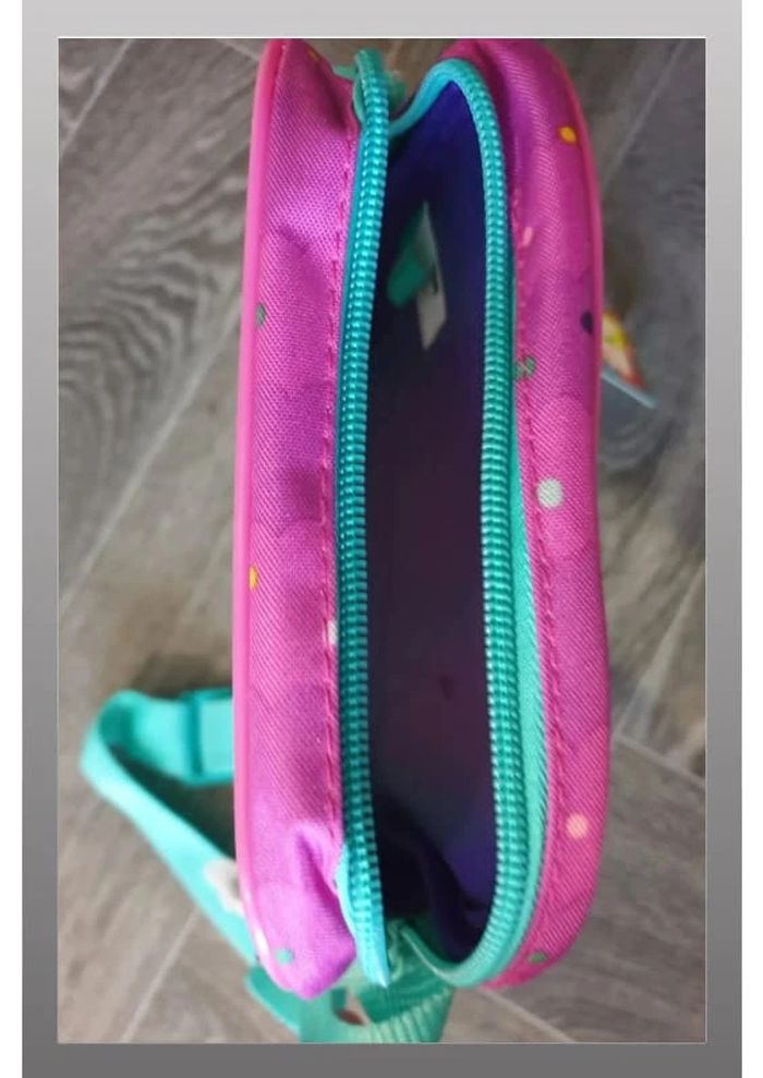 Sac bandoulière/pochette Echantimals vert/rose/violet 18x18cm - photo numéro 3