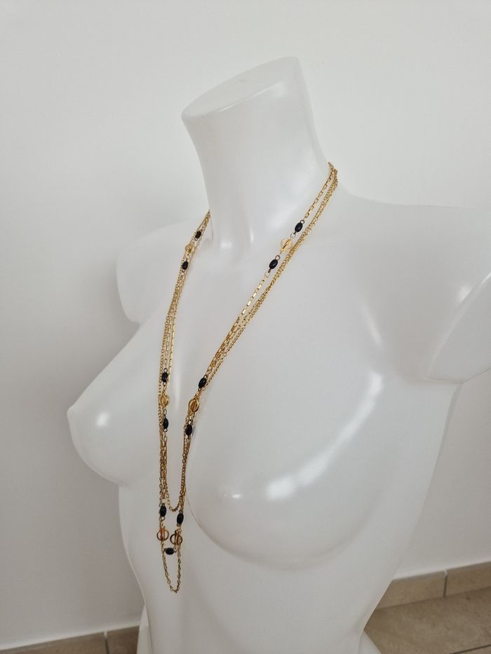 Collier long vintage doré multi rangs - photo numéro 4
