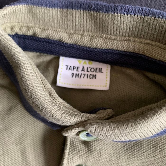 Lot 2 polos Jumeaux 9 mois kaki & marine neufs TAO - photo numéro 4