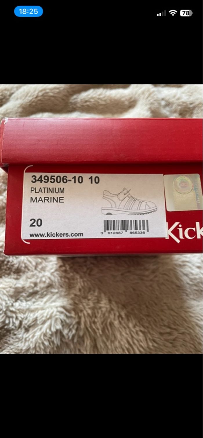 Sandales Kickers Platinium marine neuves – taille 20 - photo numéro 3