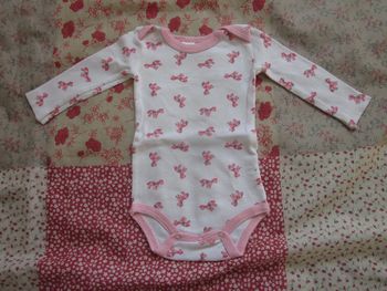 Body manches longues blanc et rose 1 mois