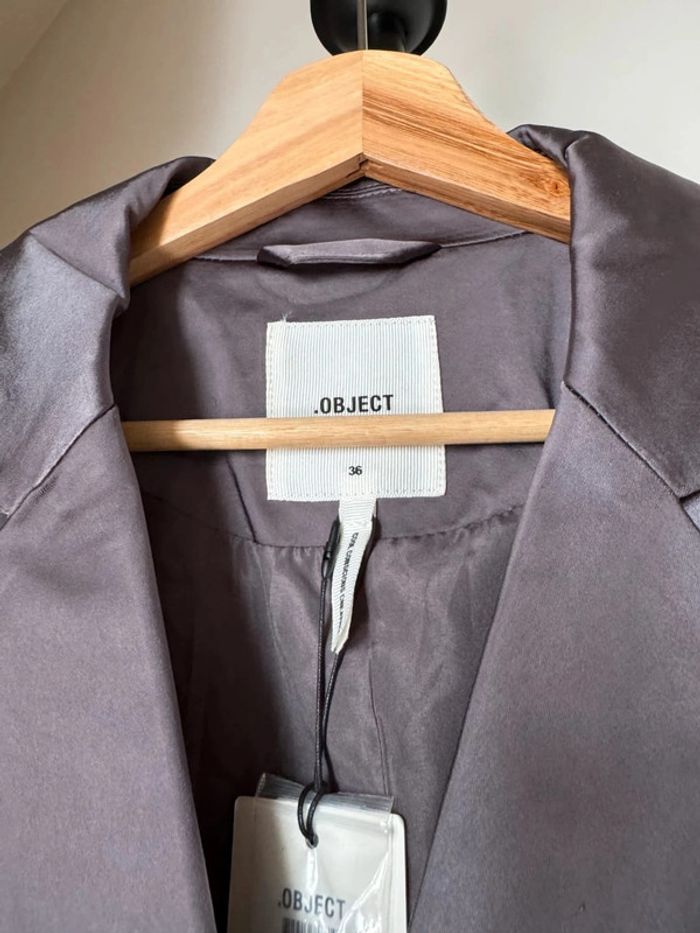Blazer oversize gris satin 36 Object - photo numéro 2