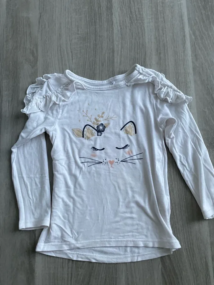T-shirt manches longues blanc orchestra 3 ans