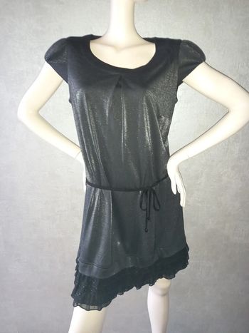 robe noire brillante argenté voodoo taille 42
