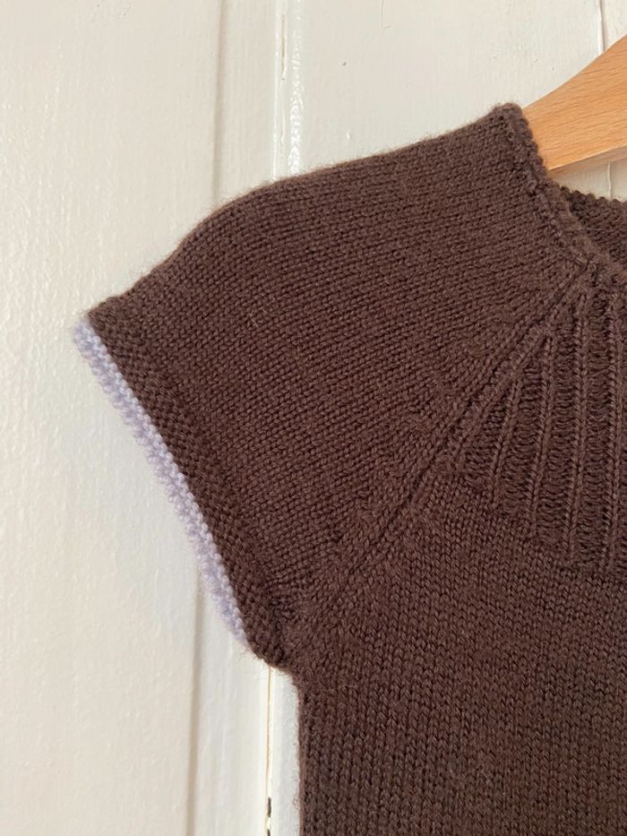 Petite robe en maille manches courtes marron Jacadi 18 mois - photo numéro 3