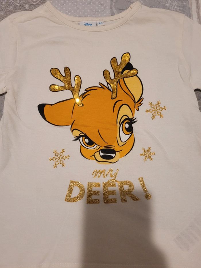 Maillot longues manches, bambi, disney taille 8 ans - photo numéro 3