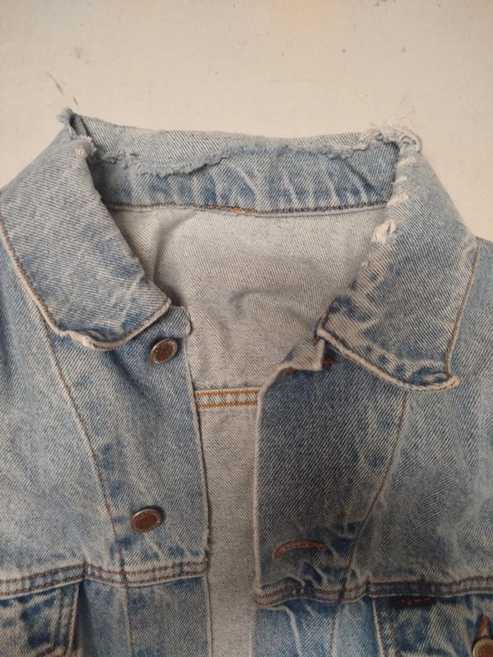 Veste en jean vintage effet déchirure | J and Co | L - photo numéro 2