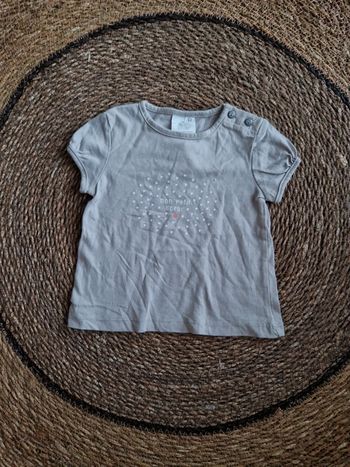 Joli tee-shirt manches courtes fille 3 mois
