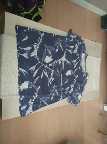 Tee shirt bleu feuillage Devred xl