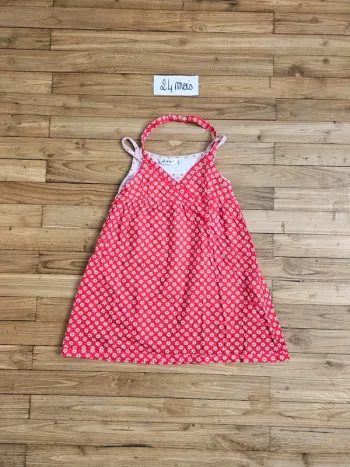 Robe d'été à bretelles rouge fleurs fleuri bébé fille 24 mois 2 ans