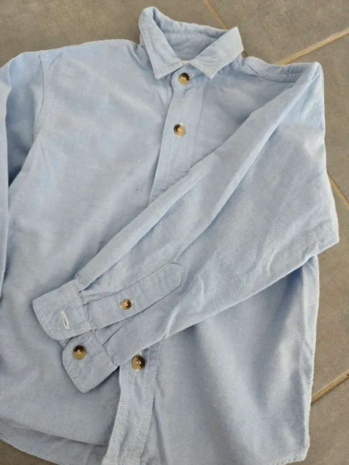 Chemise en lin bleu turquoise - photo numéro 3