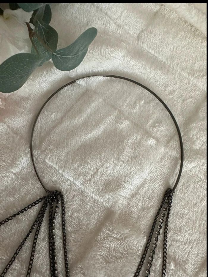Serre-tête / bijoux pour cheveux argenté - photo numéro 2