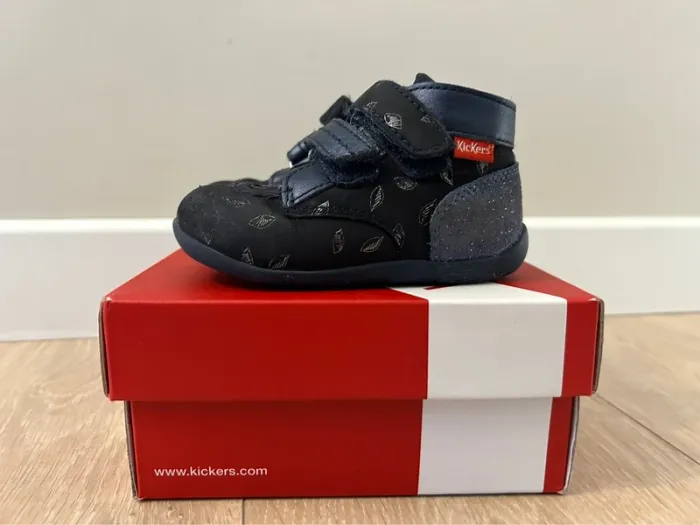 Kickers bonkro-2 en cuir marine imprimé 21 - photo numéro 4