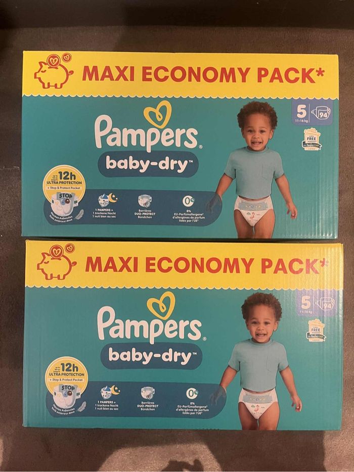 Pampers taille 5 maxi pack (2 cartons)