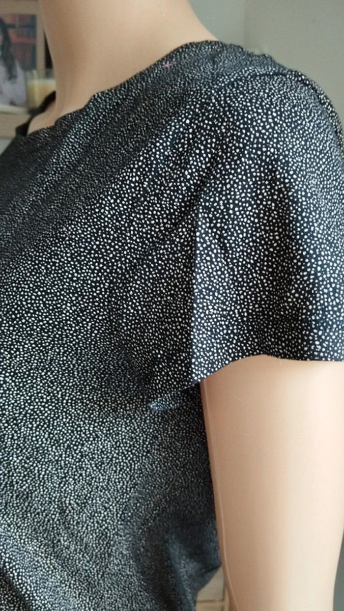 Tee-shirt noir points marron taille s femme h&m - photo numéro 4