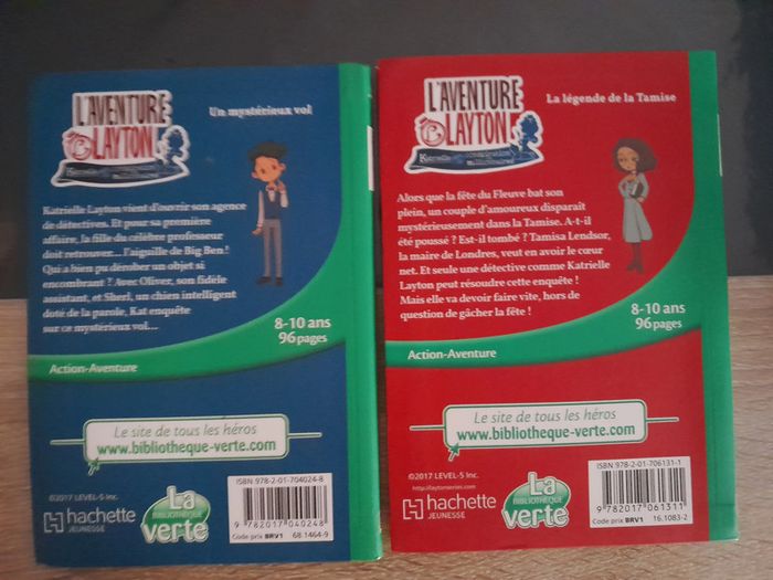 lot 2 livres bibliothèque verte - l'aventure Layton tomes 1 et 2 - photo numéro 2