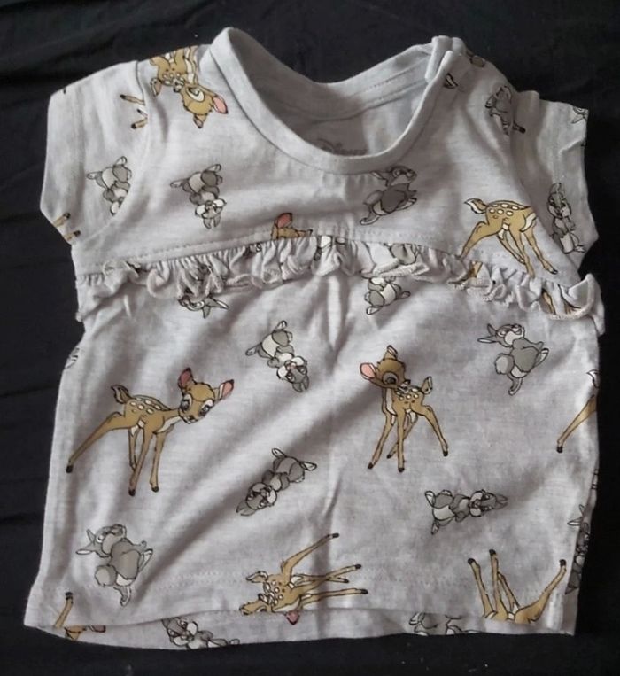 Tshirt taille 62cm 0/3mois primark disney bambi